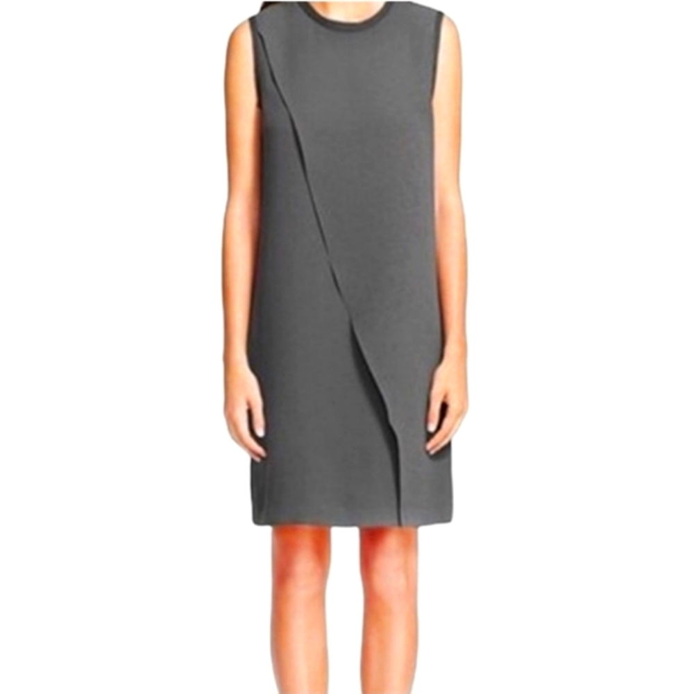 Vince Drape Sleeveless Midi Dress Dark Gray 4